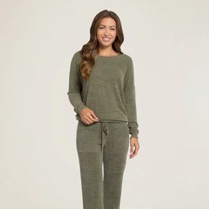 BAREFOOT DREAMS CozyChic Ultra Lite Slouchy Pullover Olive Green {K9}